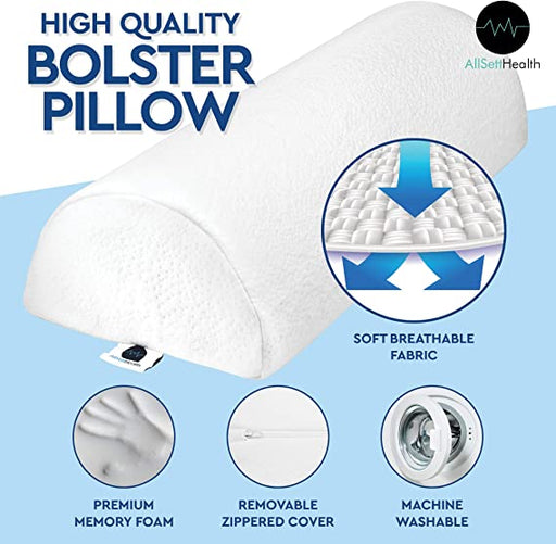 Zenesse Half Moon Bolster Pillow - Superior Knee Pillows for Sleeping for  Back Pain. Cooling Gel Memory Foam Knee Bolster Half Moon Pillow with  Luxury