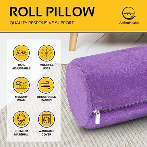 GOHOME Cervical Neck Roll Pillow for Pain Relief Sleeping, Memory Foam  Bolster Cylinder Orthopedic Pillow Ergonomic Support for Bed Legs Back  Lumbar