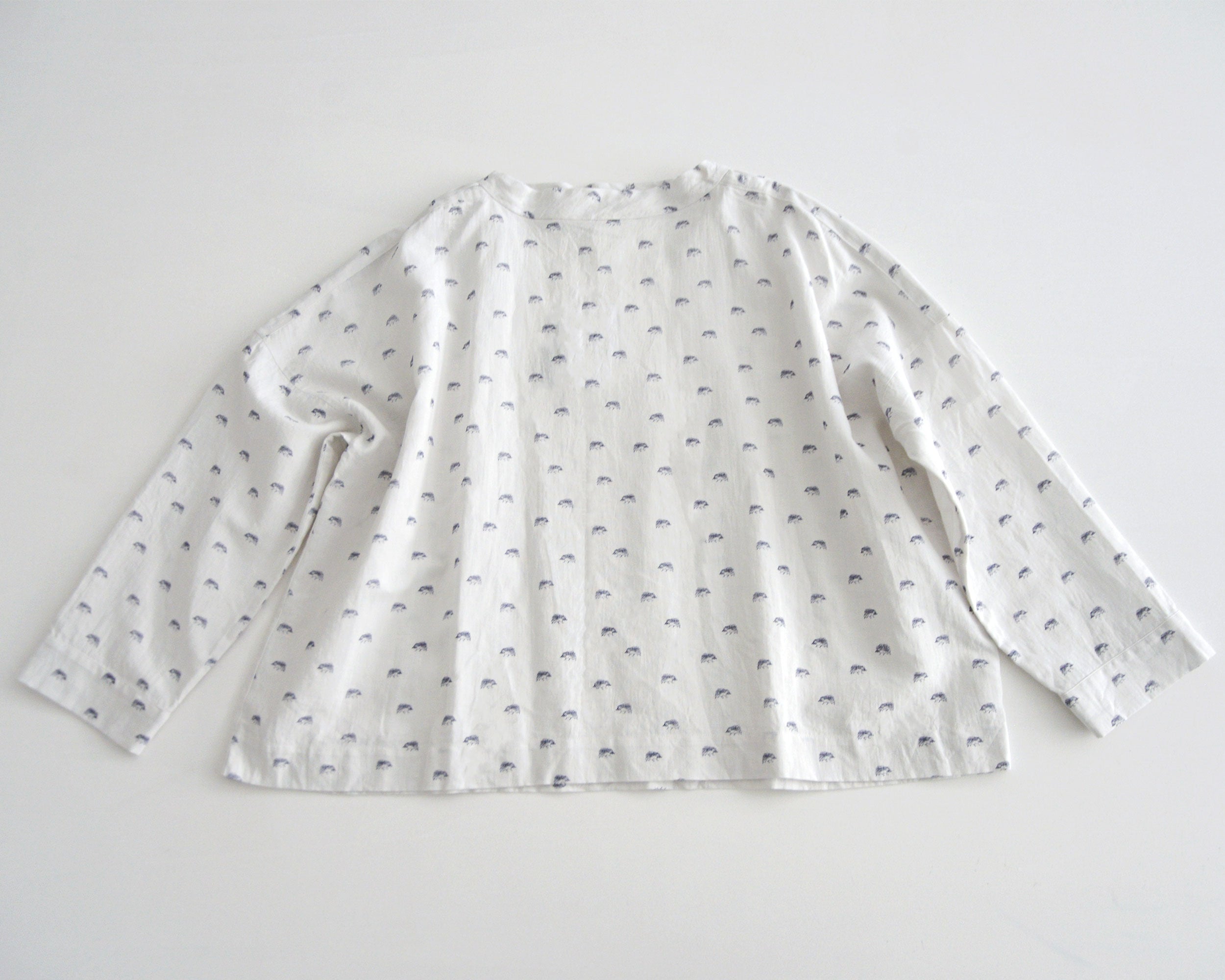 ARTS & SCIENCE／Stand collar box shirt OOP L/S (Blue navy ...