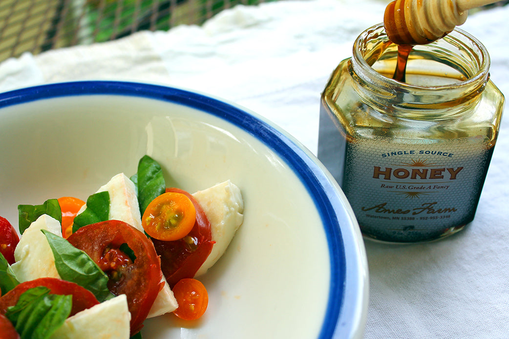 Buckwheat Honey Caprese Tomato Salad