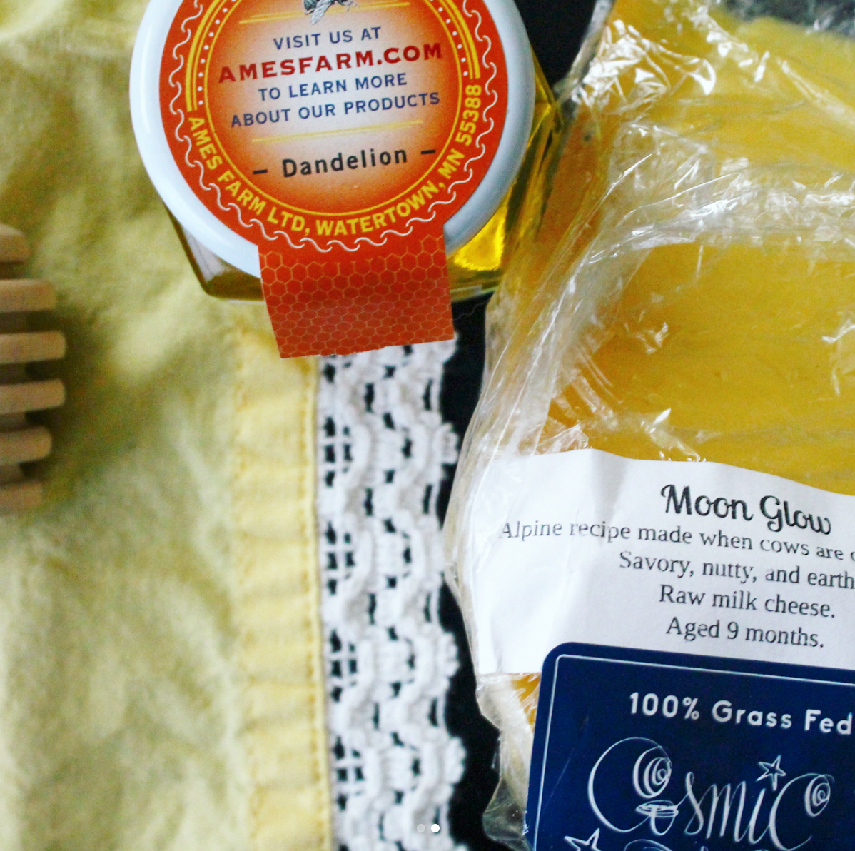 Blue Earth Brie from Alemar Cheese Company with Ames Farm Honey