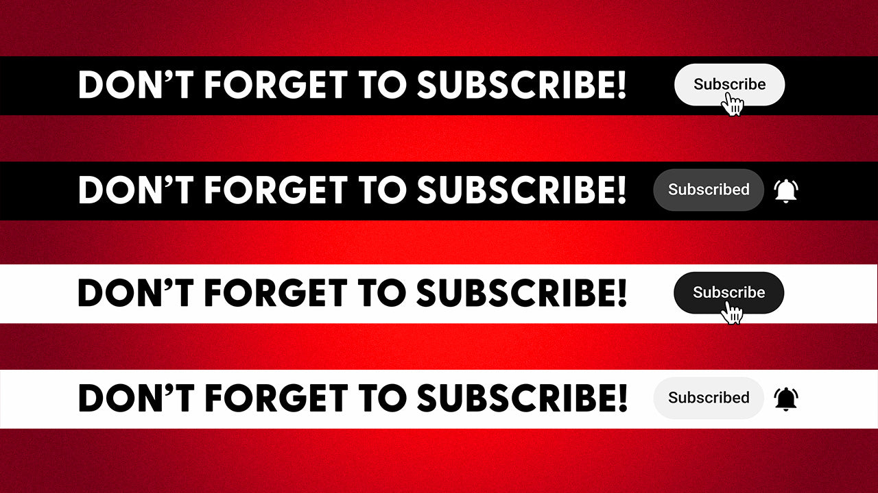  Animated YouTube Subscribe bars with button & bell 