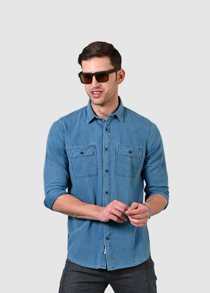 ADNOX Denim Shirts | Denim Jeans Fabric Slight Shaded Shirts for Men ...