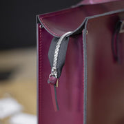 Landscape Leather Tote Bag | The Leather Satchel Co. Patent Oxblood Red