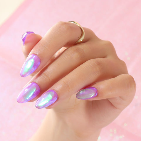 Aurora-cat eye-nail-purple-nail-design