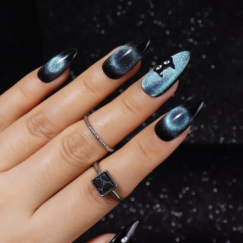 Black-hole-black-cat-eye-nail-design-cute-nails