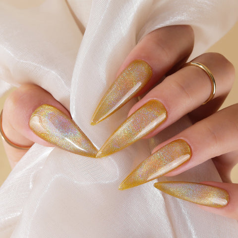 Stylish Nail Art Designs That Pretty From Every Angle : Nude and gold foil  nails