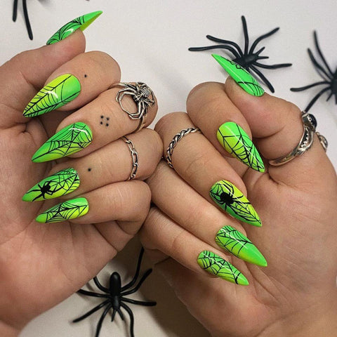 3D Spider Web Nail Art Stickers Gold Laser Halloween Ghosts Skulls Pumpink  Witch Spooky Design Decals Manicure Wraps NLCK-001 - AliExpress