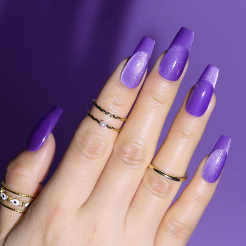 Spring-nail-art-design-cat-eye-purple-nail