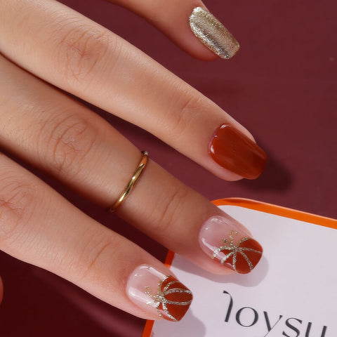 Gold-Pumpkin-Nail-Set