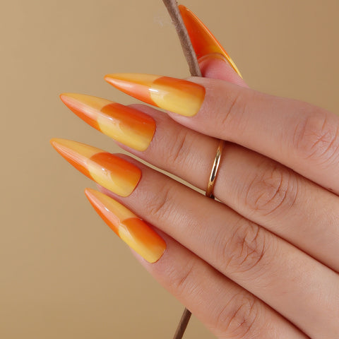 Orange- French-Illusion-Nail