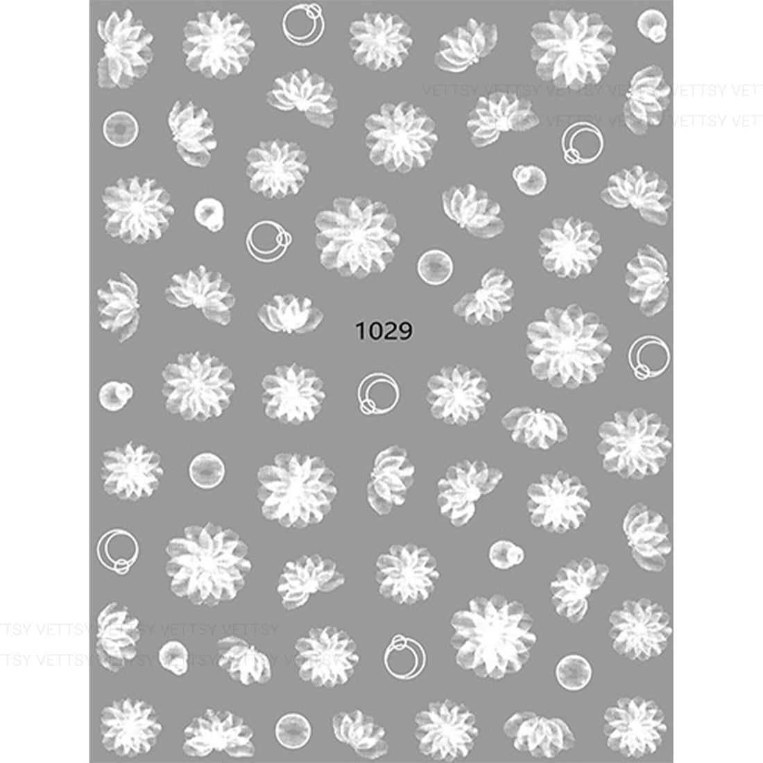 Vettsy Winter Nail Art Stickers-Hollow Snowflake 2259