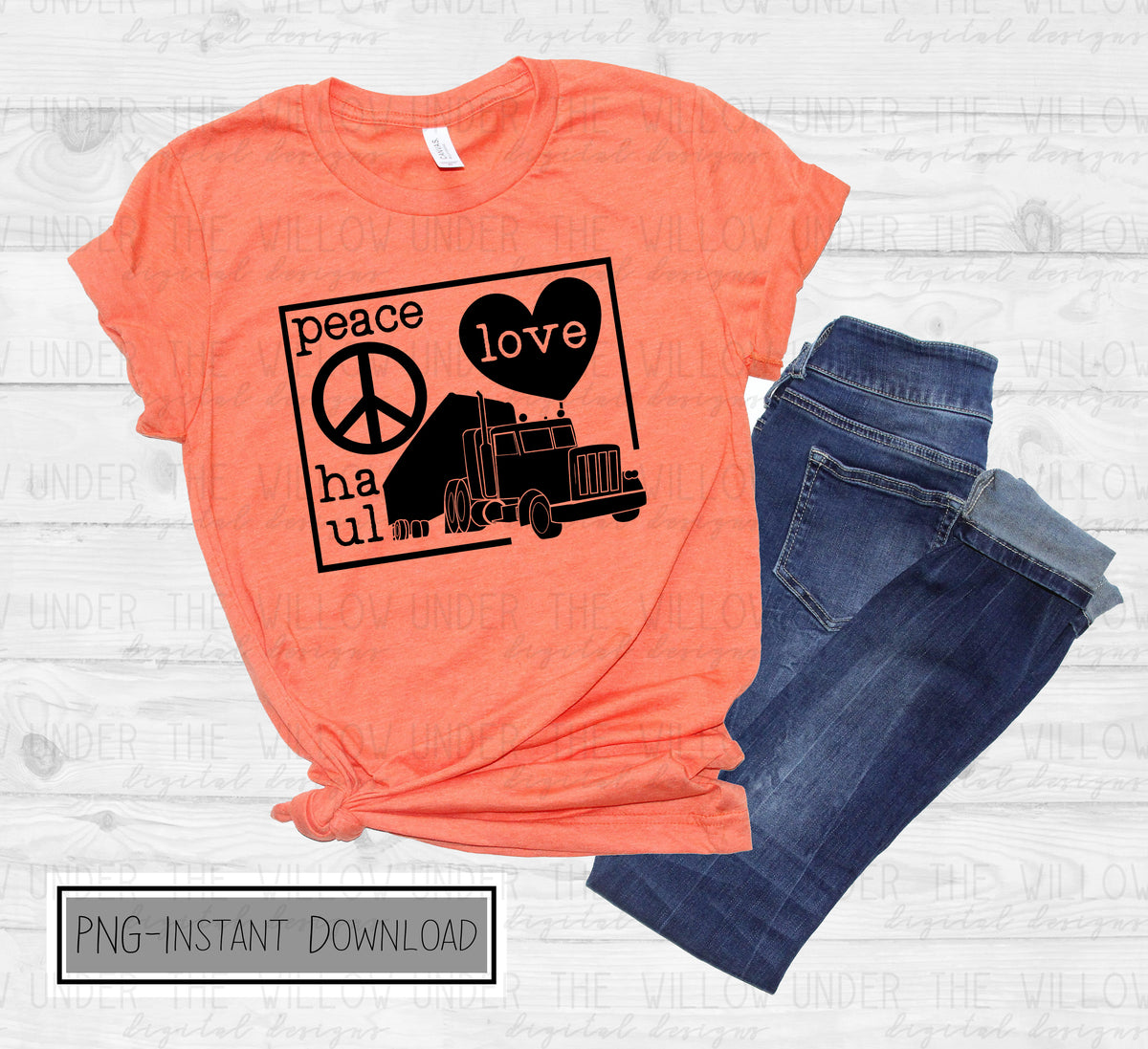 Download Peace Love Haul- Trucker SVG - Under the Willow Digital Designs