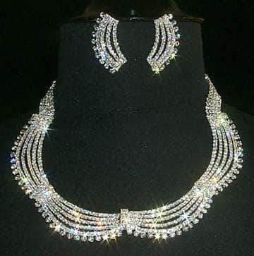 6 Row Adjustable Rhinestone Choker