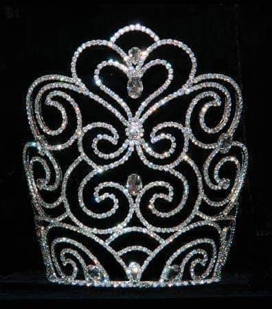 Rhinestone Adjustable Contoured Royal Premium Silver Crown