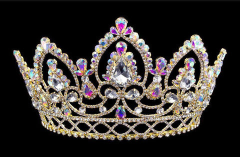 AB Colorful Rhinestone Bead Crystal AB Tiaras Crown Women Hair Accessories C-1 Crown