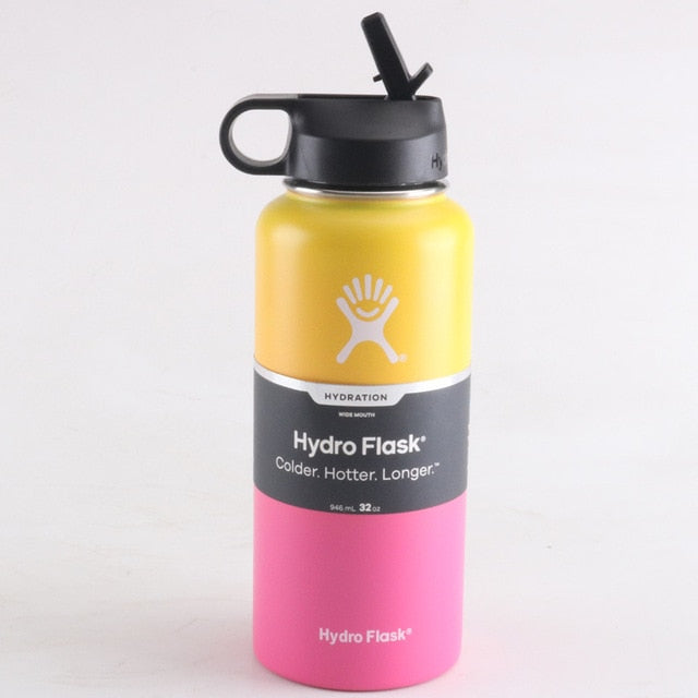 hydro flask yellow and pink