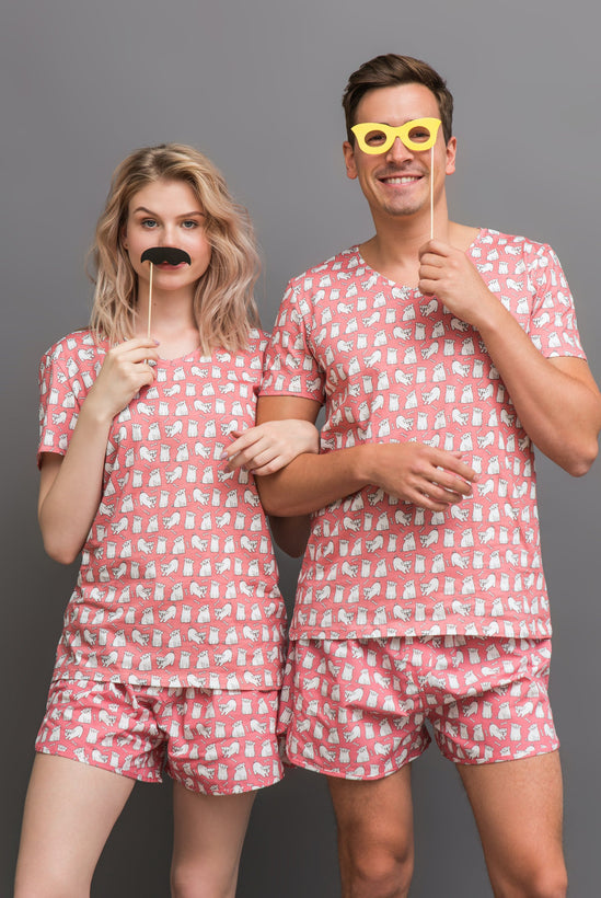 His and Her Pyjamas Organic Cotton and Cute Design Pijama