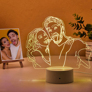Photo Lamp Personalized 3D LED Light Night Light With Engraved Portrait Home Decoration Best Gifts