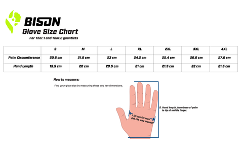 Bison Size Chart_Gloves_Roots Colorway Only