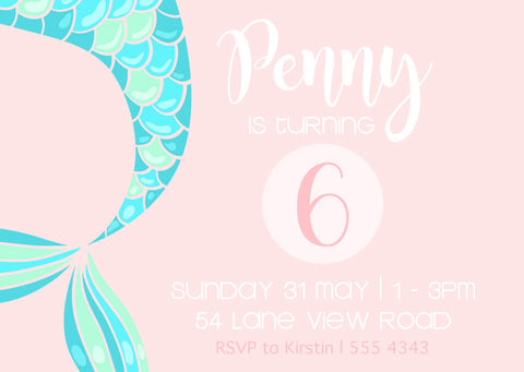 Mermaid party invitation