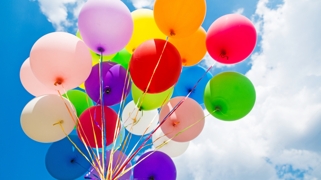 Colourful Balloons Zoom Background