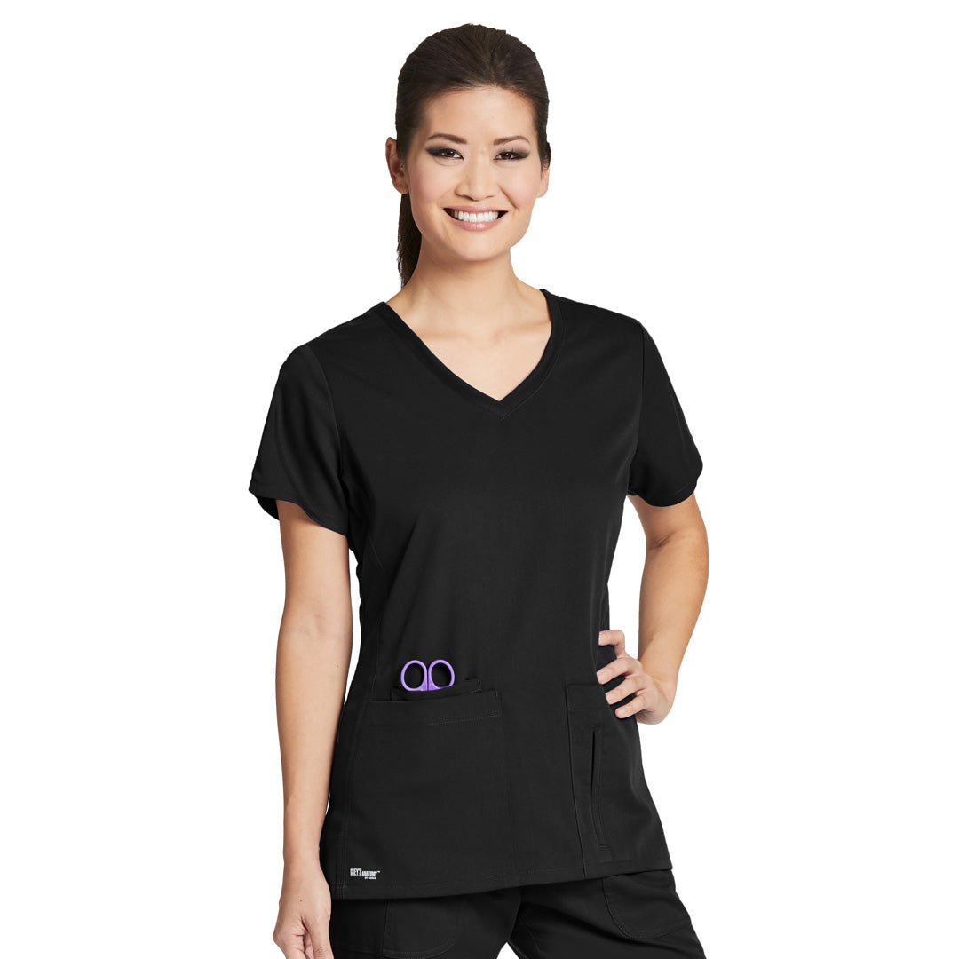 GR-4153 - Grey's Anatomy 25.5 Inch Women's Mock Wrap Nurse Scrub Top