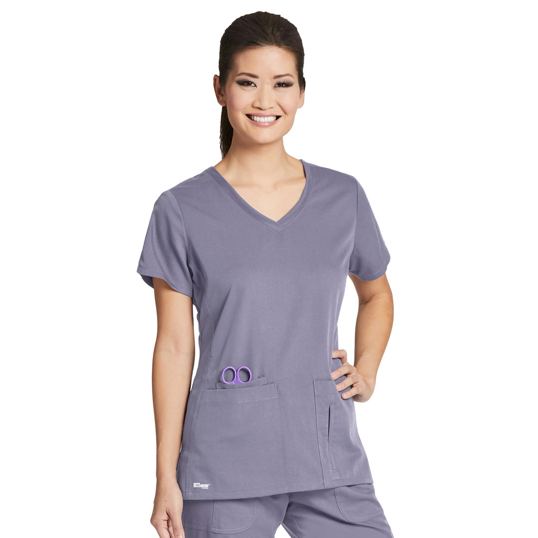 GR-4153 - Grey's Anatomy 25.5 Inch Women's Mock Wrap Nurse Scrub Top