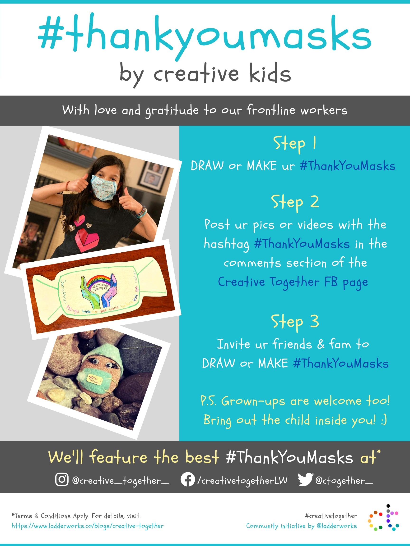 Creative Together Thank You Masks Poster