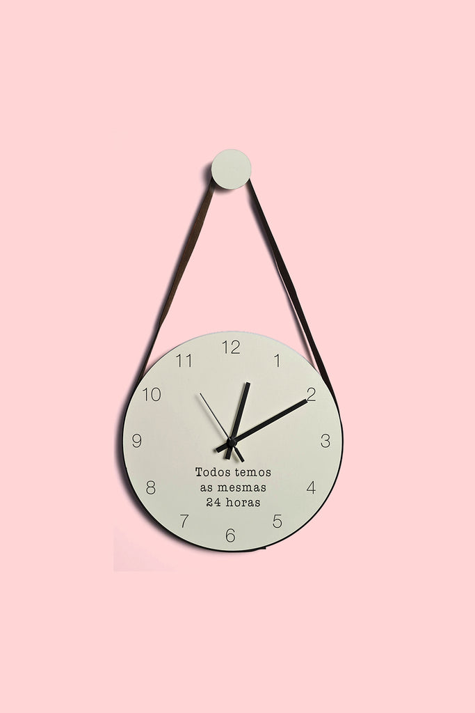Relógio Adnet Frases C/ Alça Courino – Design Up Living