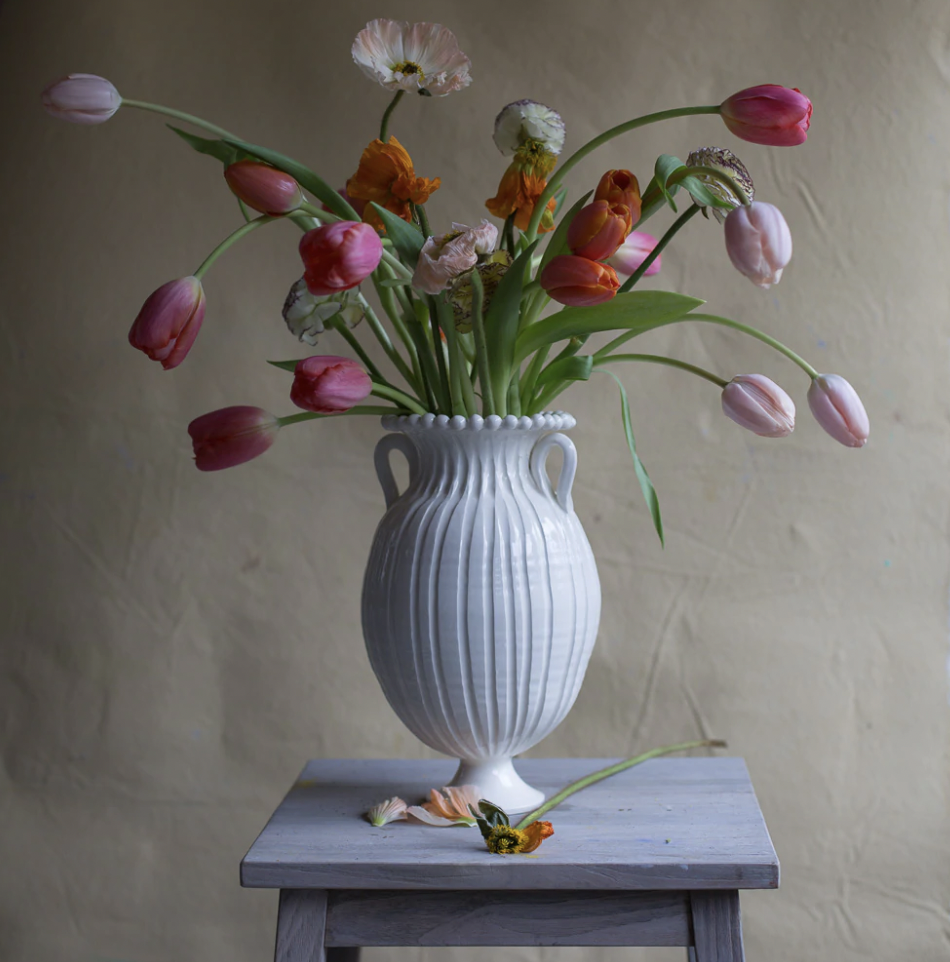 Frances Palmer vase with tulips