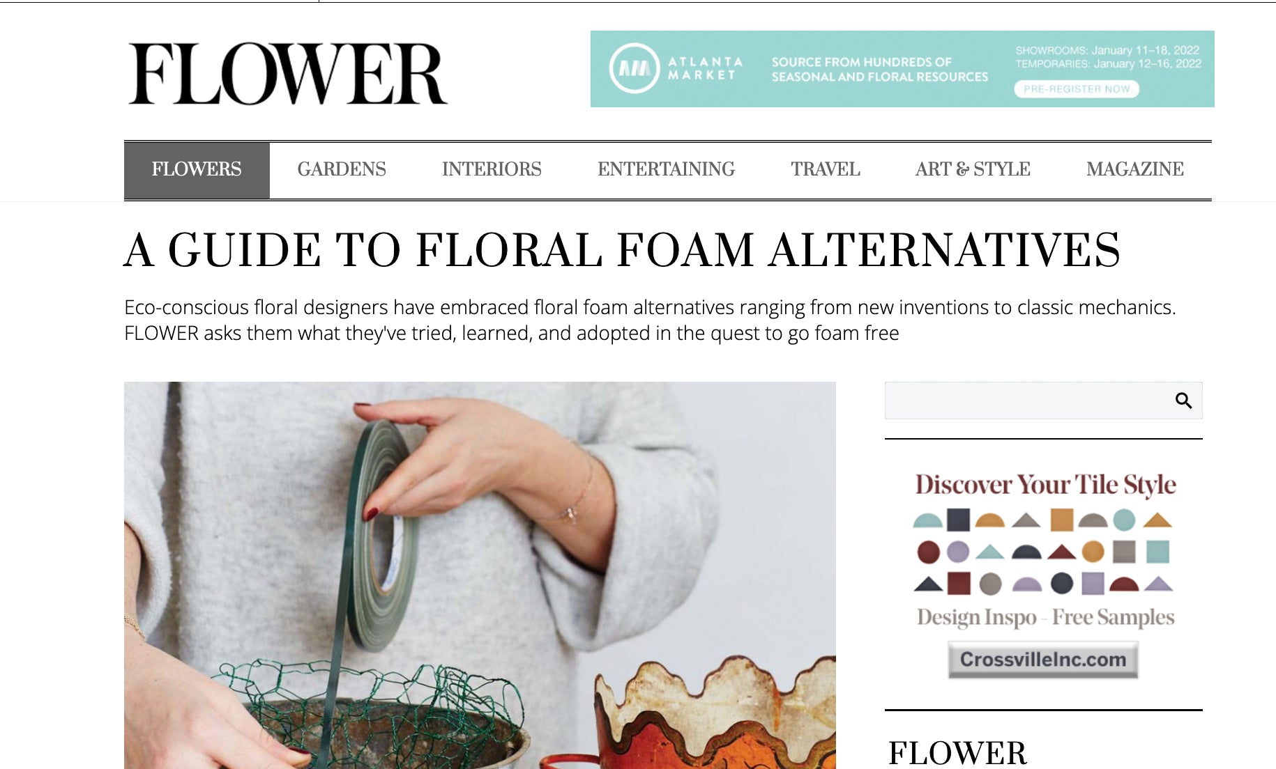 Foam free alternatives article Flower Magazine