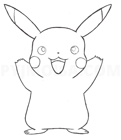 Coloriage Sacha et Pikachu - Sans Dépasser