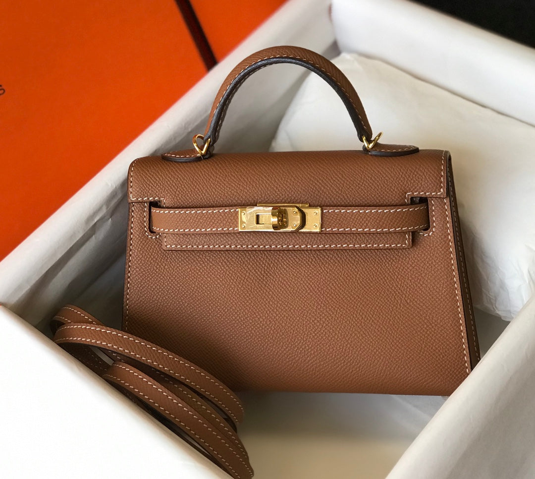 hermes mini kelly brown