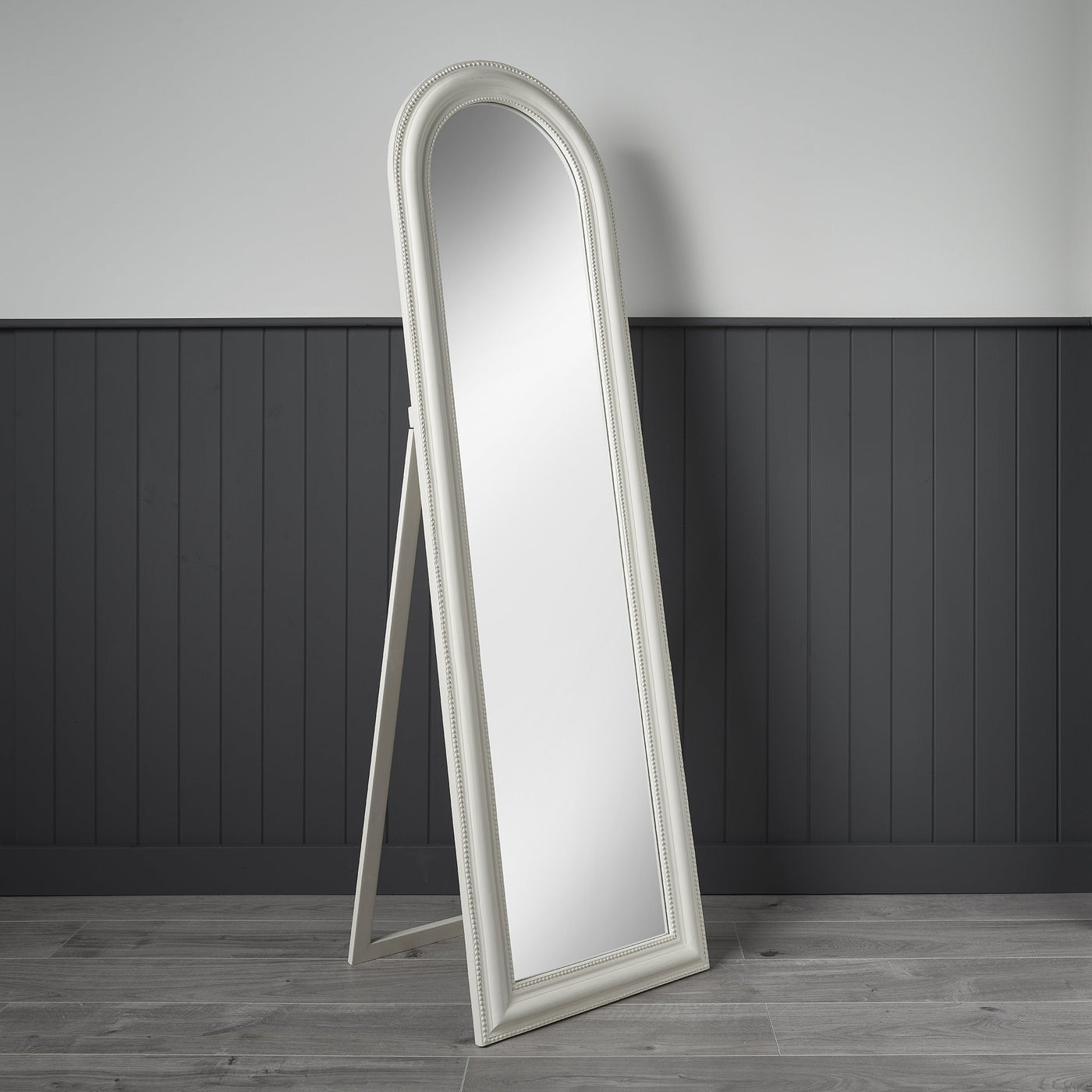 Full Length Mirror White Wood Free Standing Fern Interiors Uk