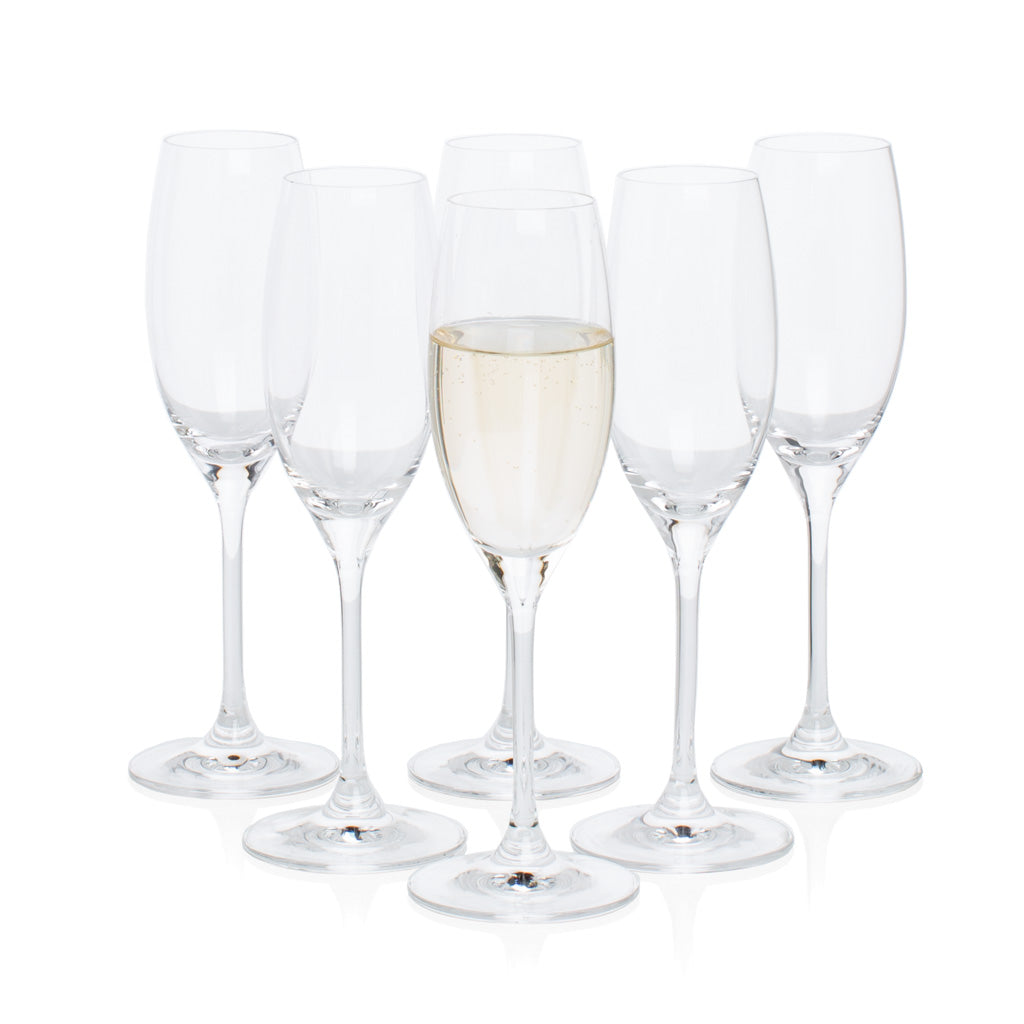 2 Wide Mouth Platinum Trim w/ Bulbous Stem 6.25 Champagne Wine Glasses