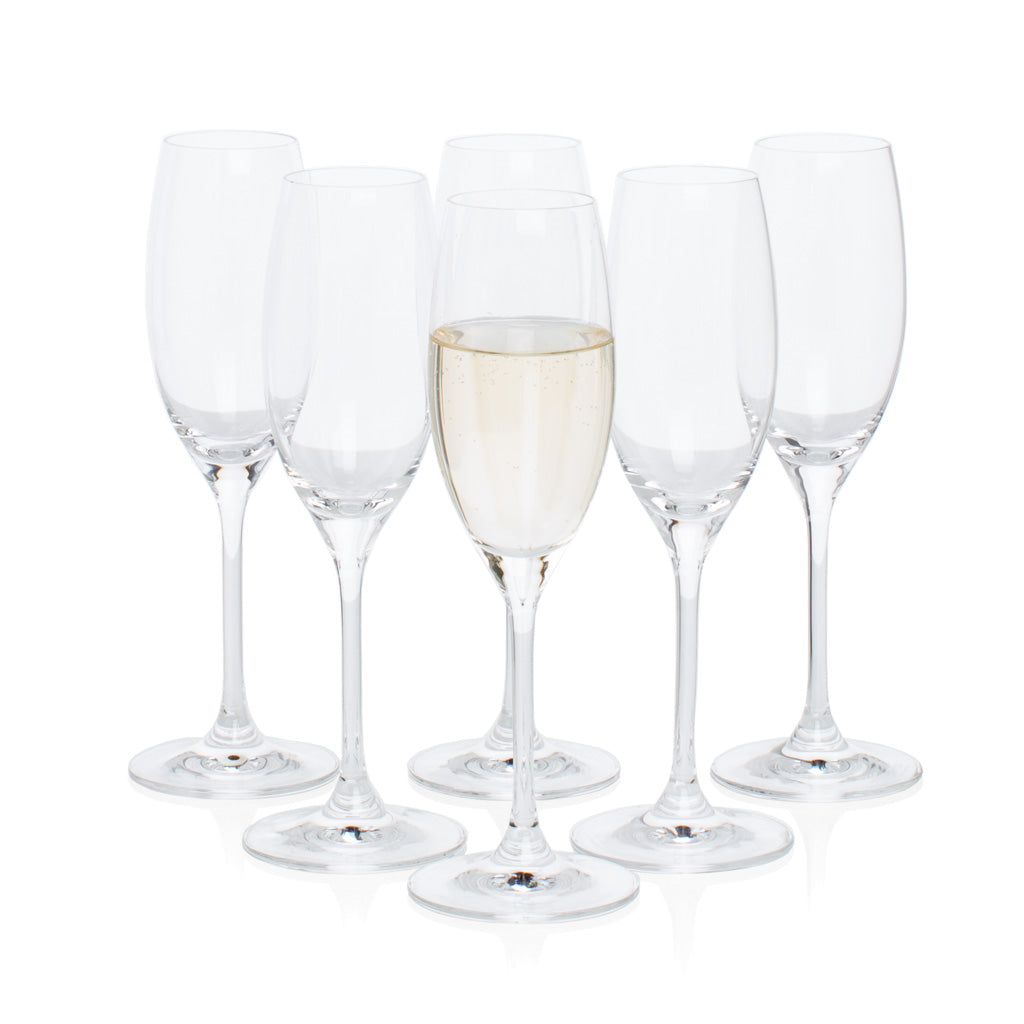 Cincinnati Champagne Flutes Glasses Stemware, Set of 6