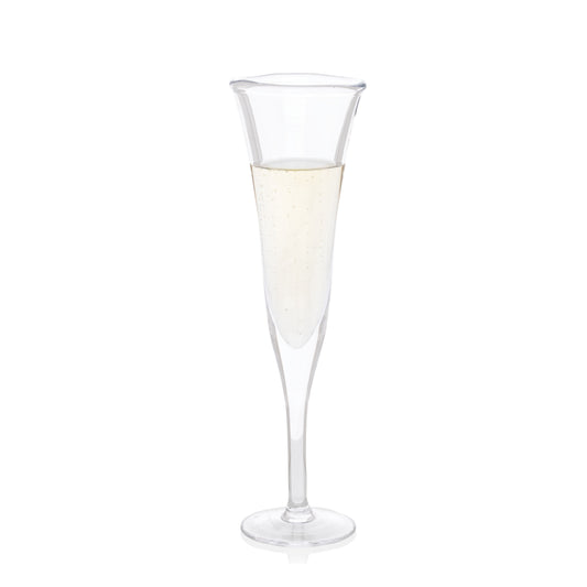 Large Scissor-Cut Glass Champagne Flute, 12 oz. - Hudson Grace