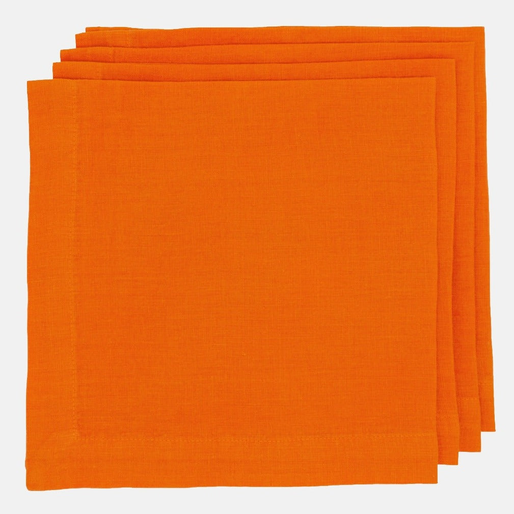 Orange Striped Linen Tea Towels, Set of 2 - Hudson Grace