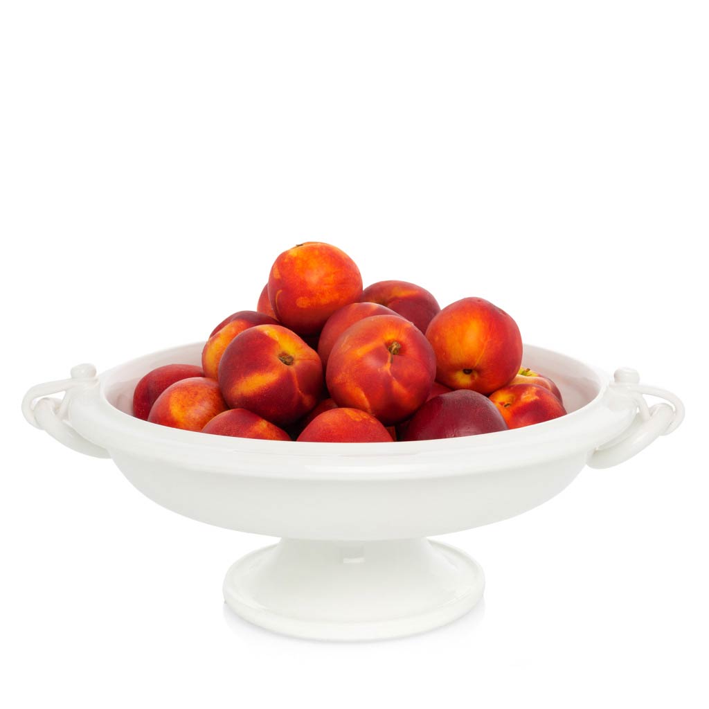 optellen silhouet leerboek White Ceramic Pedestal Fruit Bowl - Hudson Grace