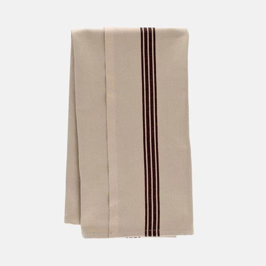 Striped Linen Tea Towels Set, Set of 2 Linen Dish Towels, Beige