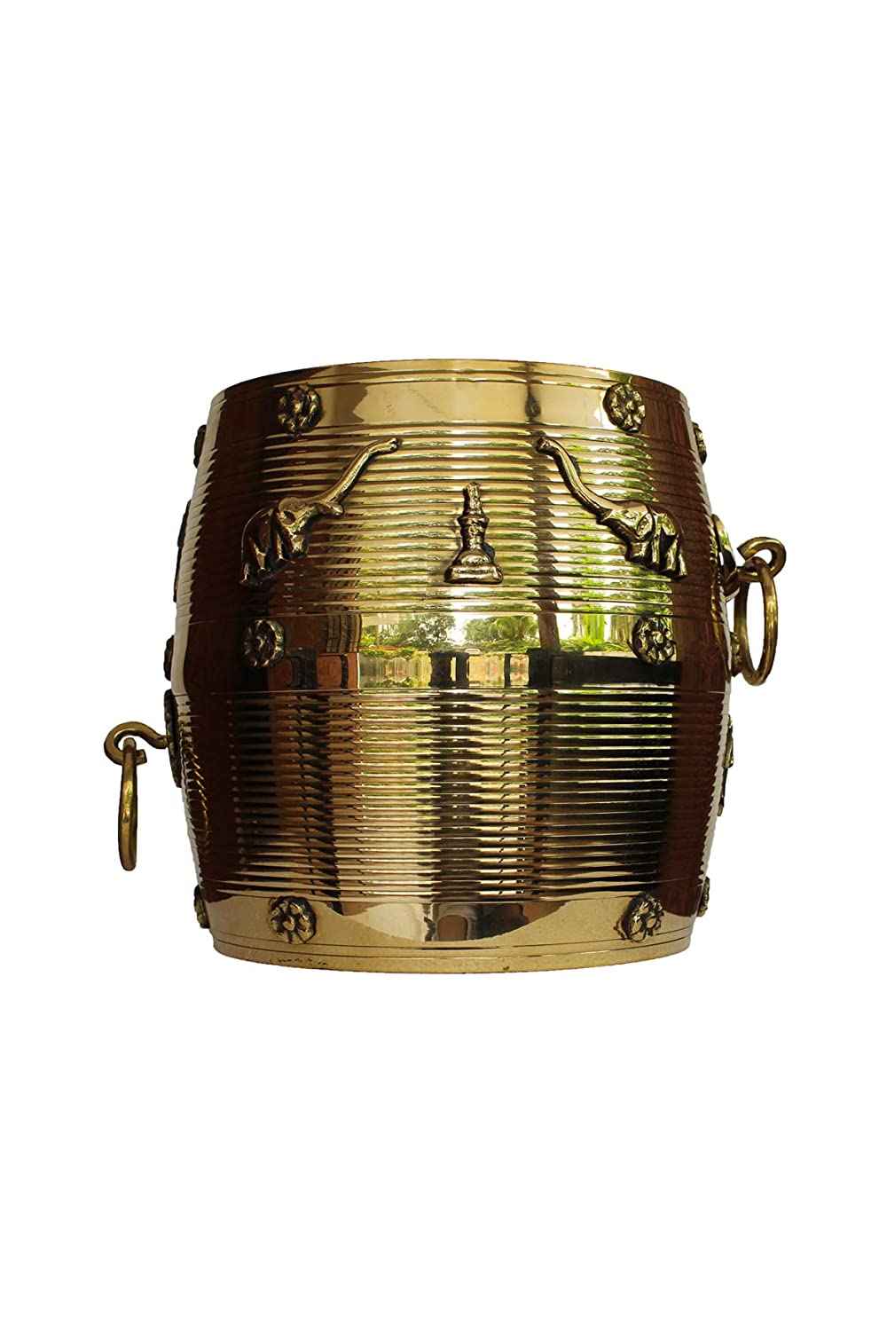 Buy MDT India Brass Decorated Wooden Nirapara Traditional Kerala Farmers  Measuring Vessel Antique Handicraft (Brown, 11 Inch) Online at Low Prices  in India 