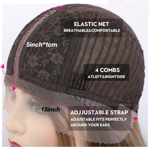 JuvaBun Blonde Mix Brown Wig diagram