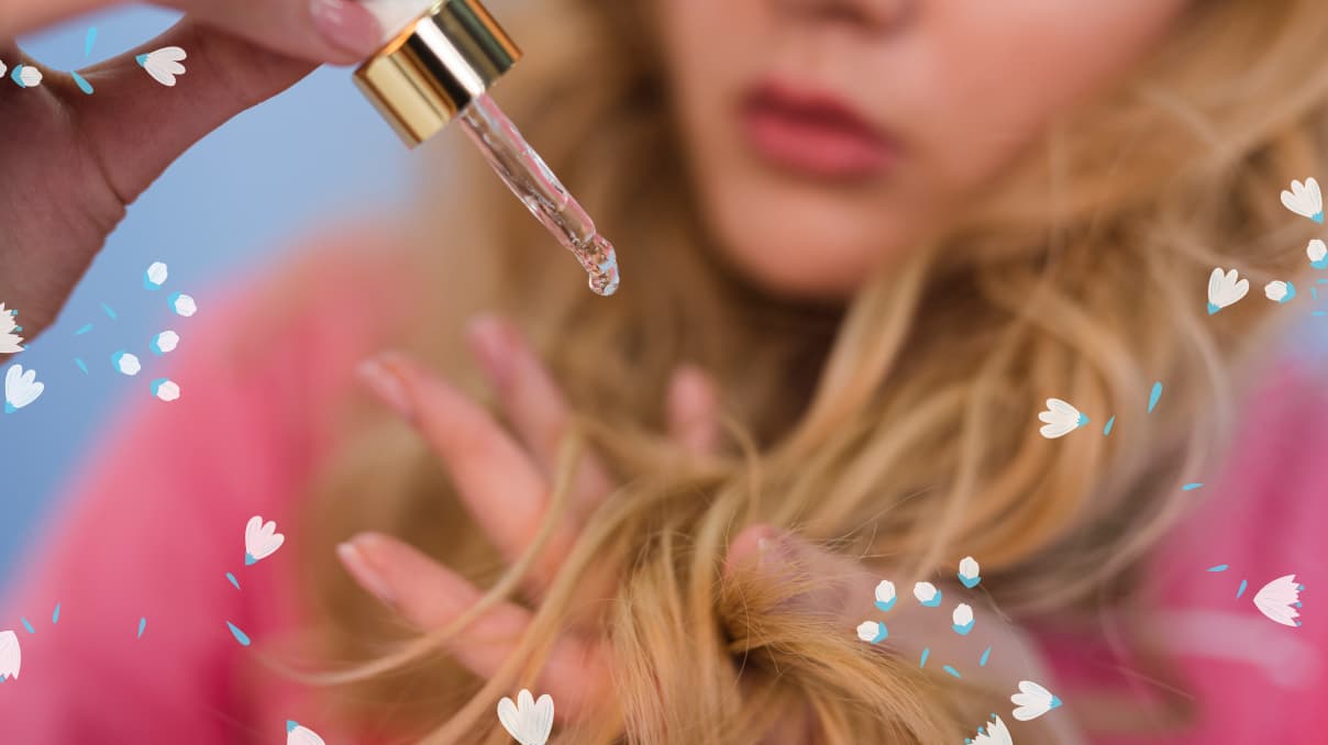 woman caring for her dyed hair