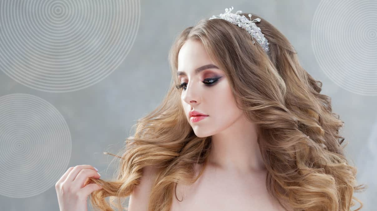 Airy wedding hair on long hair