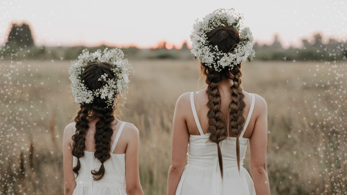 Floral decoration with ball choti in open hairstyle