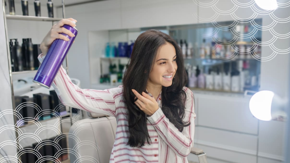 woman using a professionally made dry shampoo