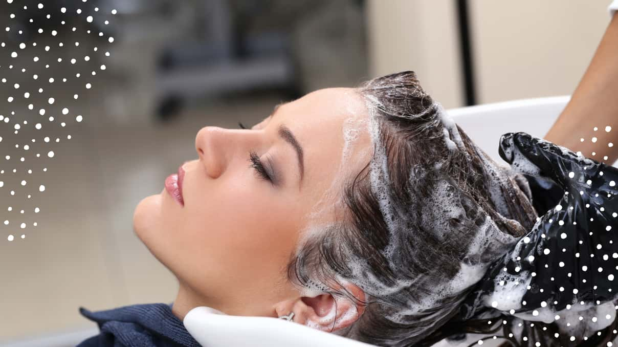 woman with damaged hair in a beauty salon