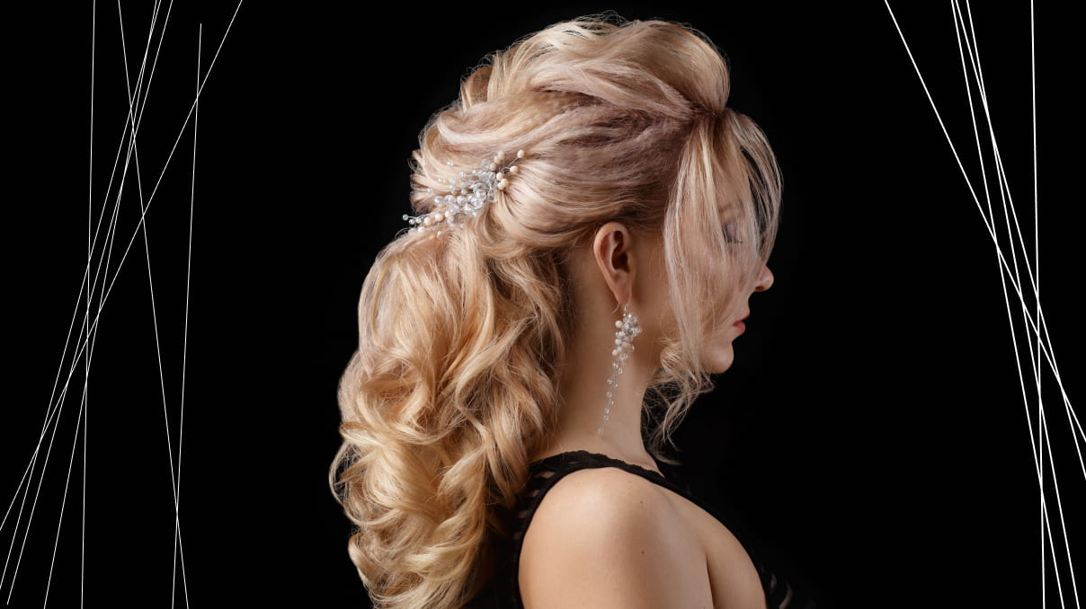 elegant lady with pearl bobby pins 