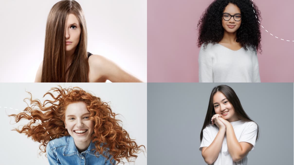 girls with different hair types